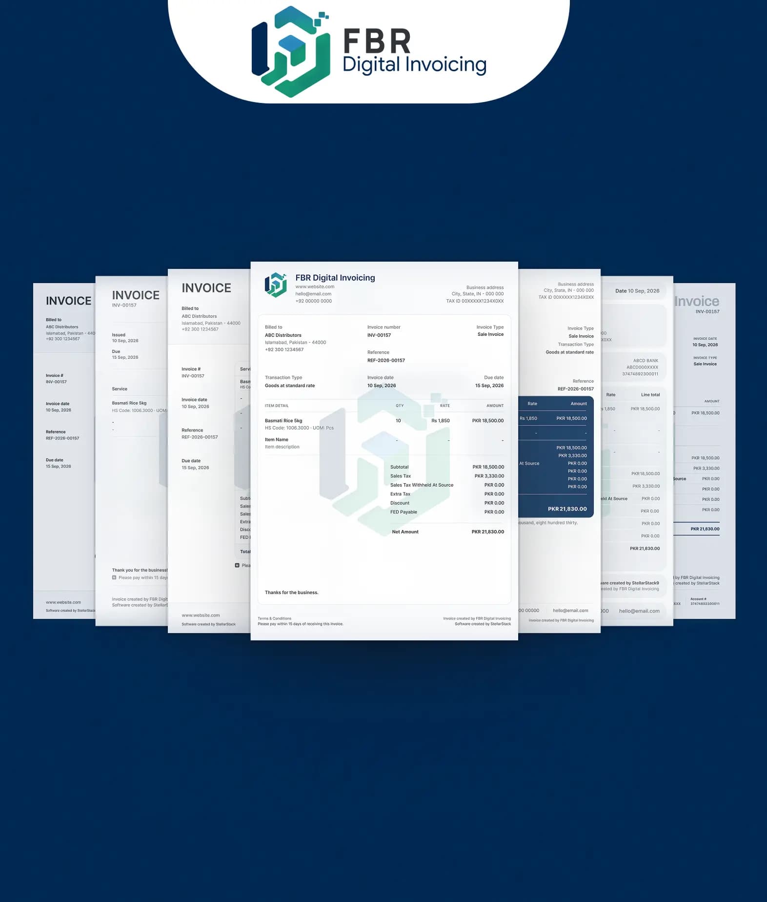 Modern FBR invoice template preview