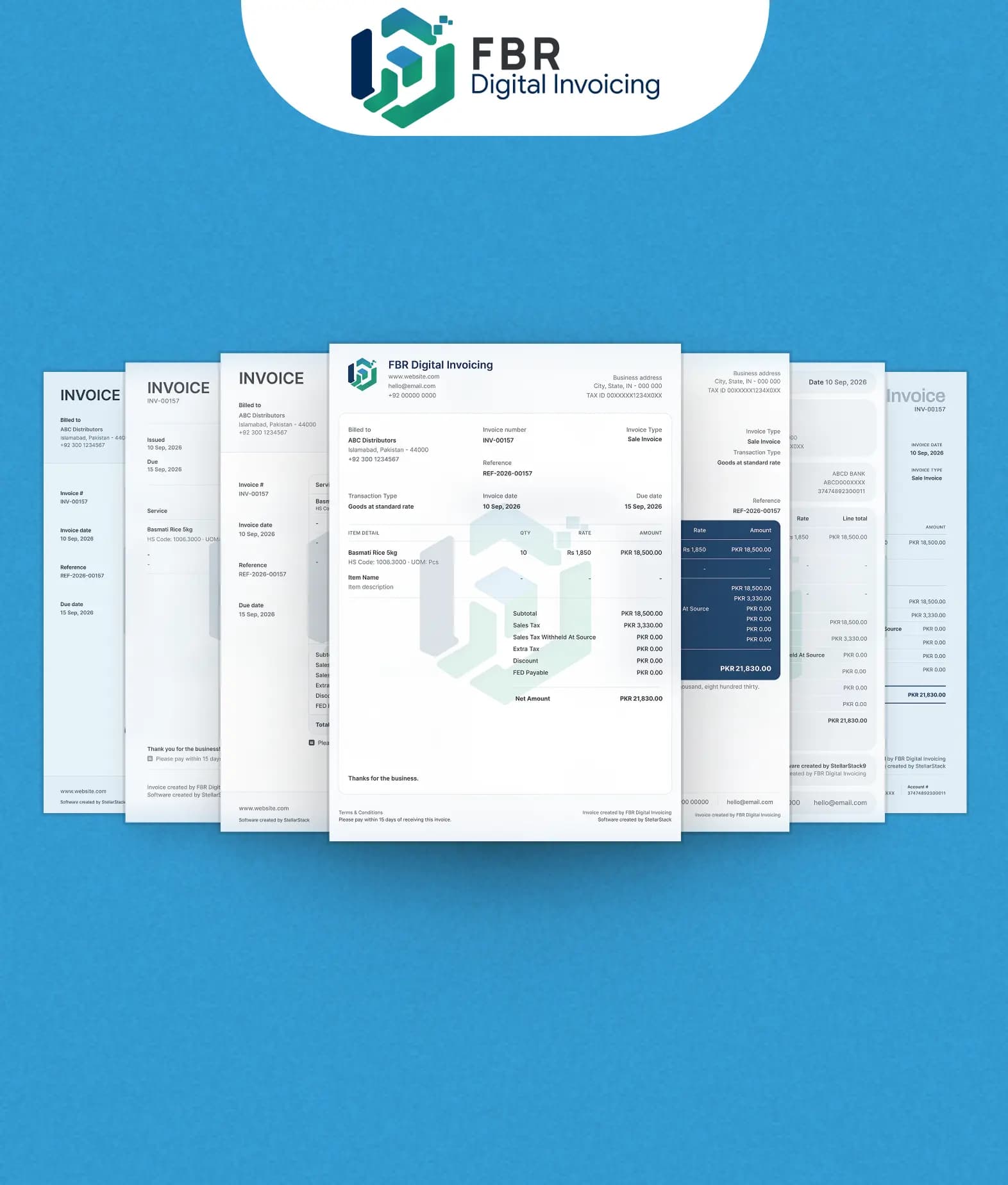 Modern FBR invoice template preview